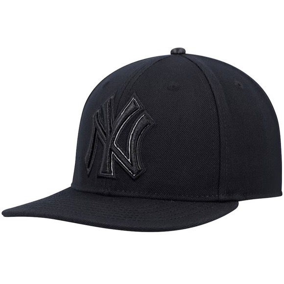 New York Yankees Hat Men's Triple Black Adjustable Baseball Cap NWT Snapback Hat - Picture 6 of 16